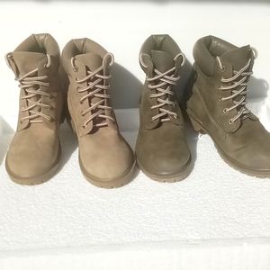 UNIONBAY Work Boots (2) Pair Taupe Beige & Army Green
